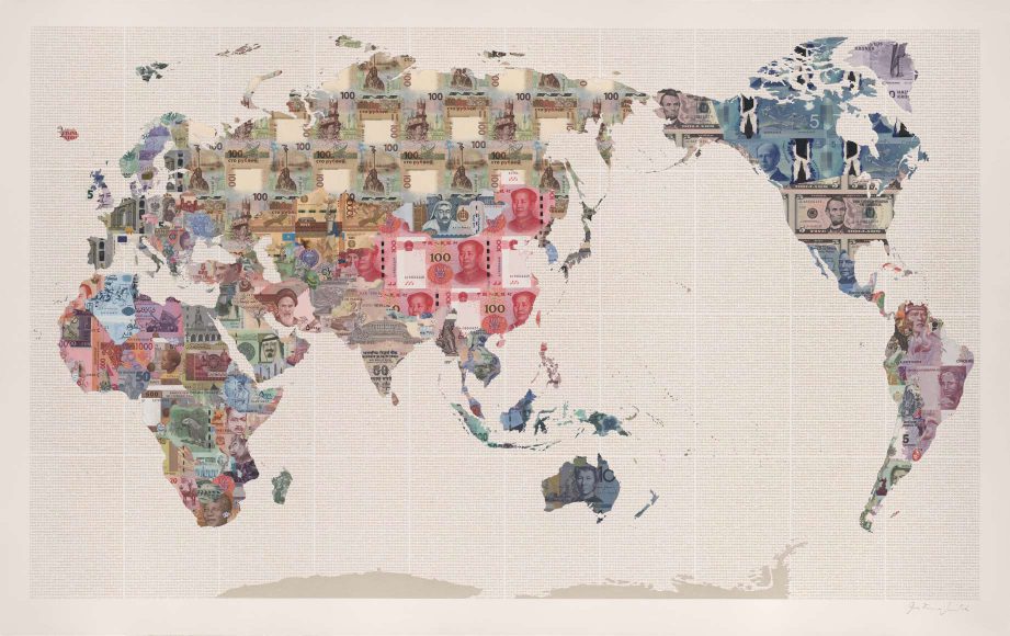 Money Map of the World - China a money map by Justine Smith