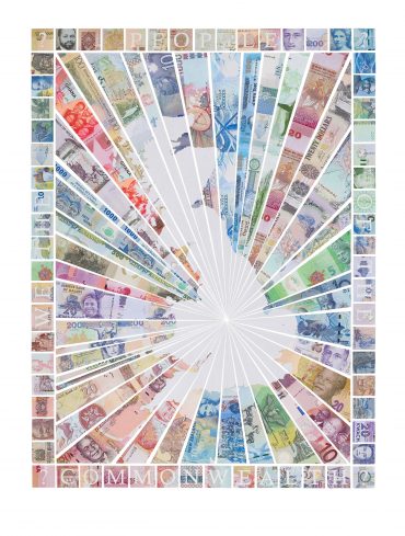 We The People of the Commonwealth - a limited edition money map print by Justine Smith, London