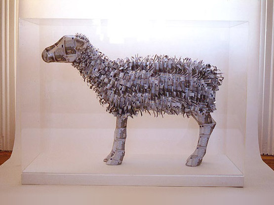 EU Ewe, a money sculpture by Justine Smith, London