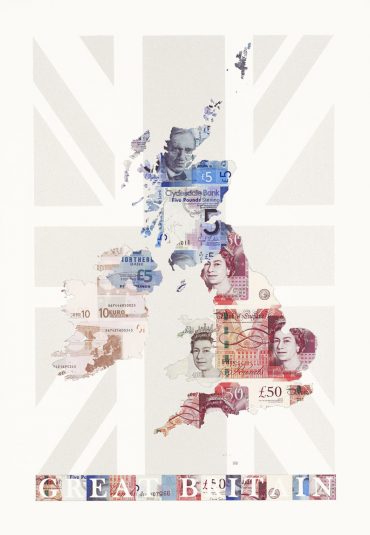 Great Britain - a limited edition money map print by Justine Smith, London