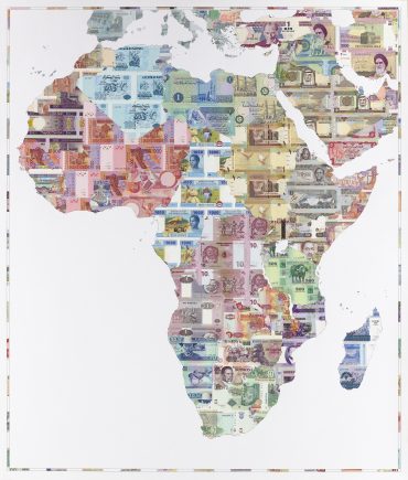 Money Map of Africa 2007 - a limited edition money map print by Justine Smith, London