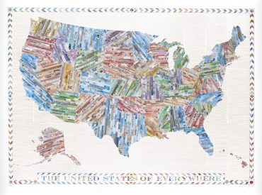The United States of Everywhere - a limited edition money map print by Justine Smith, London
