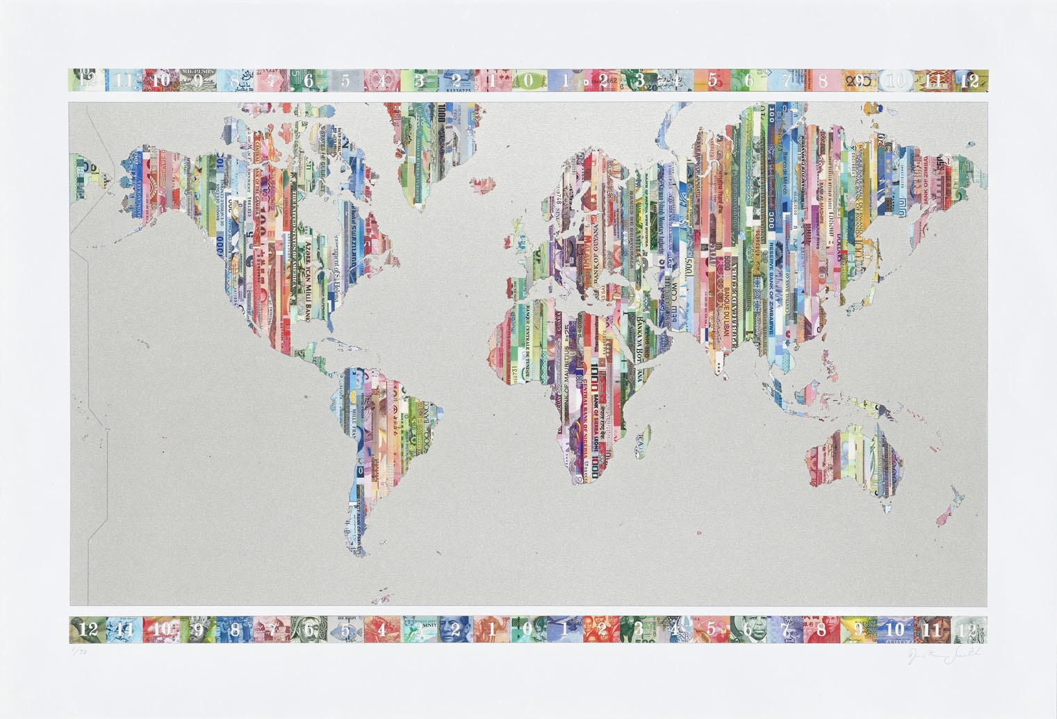 Time is Money - a limited edition money map print by Justine Smith, London