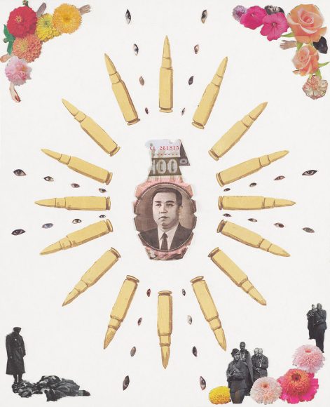 Crowd Control – North Korea, a weapon collage by Justine Smith, Artist