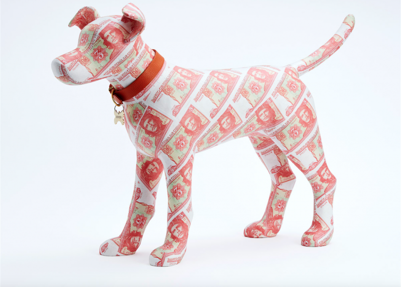 Money dog sculpture